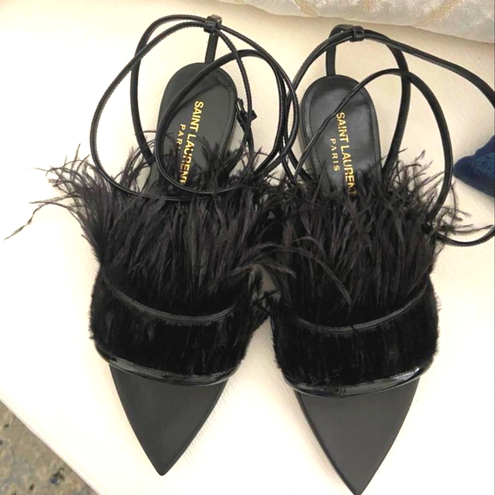 YSL Feather flat sandals size 36
